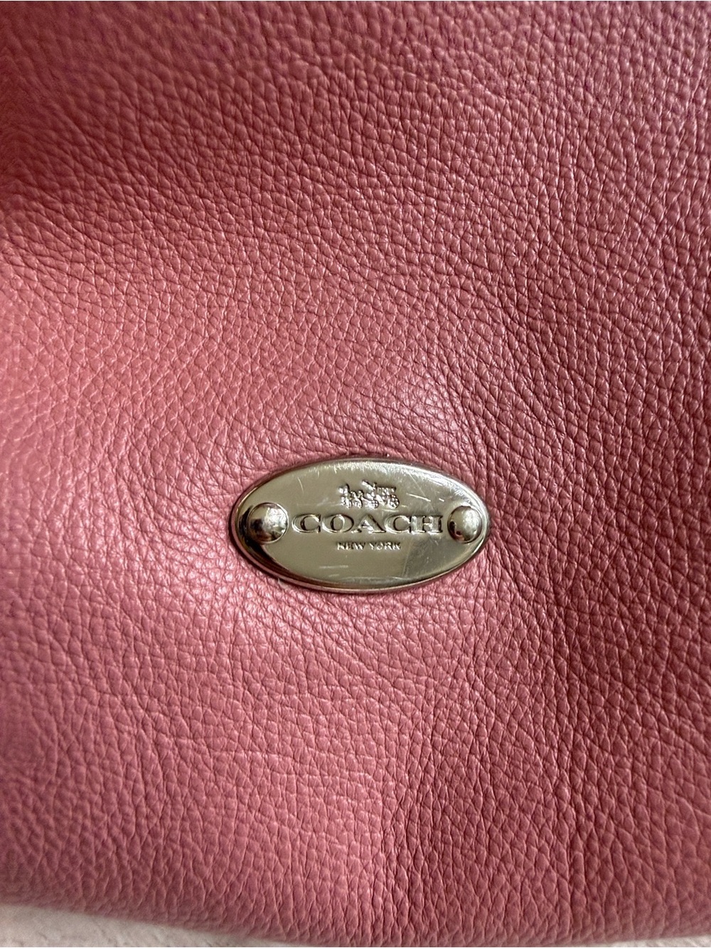 Coach Isabelle Shadow Rose Mauve Pink Pebbled Leather Crossbody Handbag F34511 - Picture 14 of 16